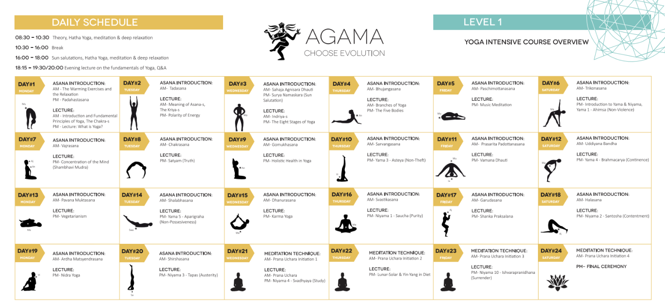 Agama Level 1 Intensive Yoga Course Overview